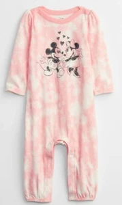 Baby Gap 12-18 Months Pink & White Mickey & Minnie Mouse One Piece Nwt Tie Dye  - Picture 1 of 4