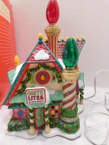 RARE DEPT 56 North Pole Series BRITE LITES BULB FACTORY Christmas Village House - Picture 1 of 10