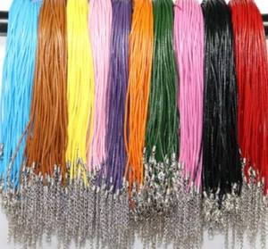 Lot 10pc Purple Chain Bracelet Rope 22cm Wax Leather Cord Lobster Clasp DIY Love - Picture 1 of 5