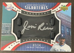 Jim RICE 2007 UD Sweet Spot Signatures Leather AUTO #SPS-JR 2/14 HOF Red Sox