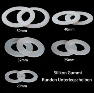 Weiß Silikon Gummi Runden Unterlegscheiben 20mm 25mm 32mm 40mm 50mm O-Ring Pad - Bild 1 von 12