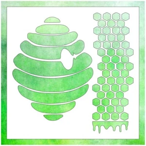 11.5"x11.5" Clear Plastic Stencil - Honeycomb Beehive (SCA5) (.007") - Picture 1 of 2