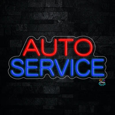 Auto Service LED Neon Sign 23"L x 10"H #32039 - Image 1 of 3