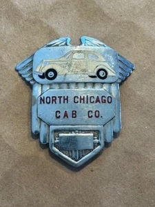 Antique Vintage Obsolete North Chicago Cab Co Taxi Driver License Badge Illinois - Picture 1 of 2