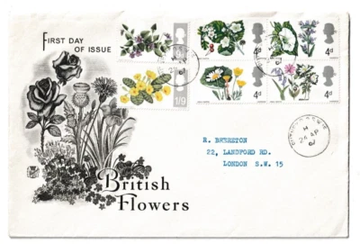 24/4/1967 UK GB FDC - Wild Flowers - Garden Flowers - Putney CDS Postmark - Image 1 of 2