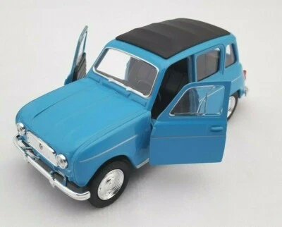 BLITZ VERSAND Renault 4 ( R4 ; 4L ) blau blue Welly Modell Auto 1:34 NEU OVP BOX - Bild 1 von 2