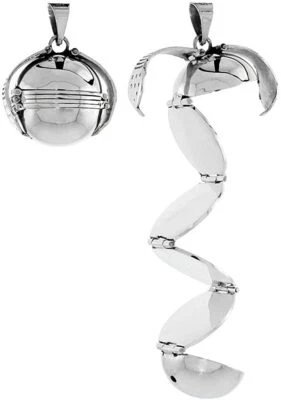 Collar medallón bola foto 6 imágenes plata esterlina 3 tamaños sin cadena 18"-30" Foto 1 de 4