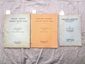 1926-1927 KOHLER OF KOHLER ELECTRIC PLANTS CATALOGS - LOT OF 3 - K 253 - Picture 1 of 24