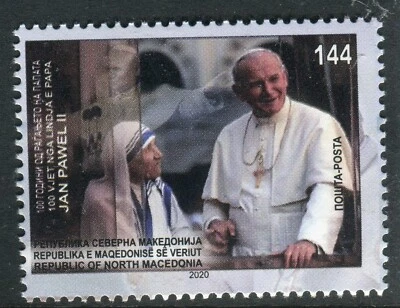 245 - MACEDONIA DEL NORTE 2020 - Papa San Juan Pablo II - MNH Foto 1 de 2