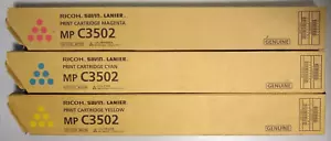 Ricoh MP C3502 Drucker Tonerkassette Set 841736 841737 841738 Neu Versiegelt Posten - Bild 1 von 3