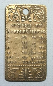 Conversion Chart Number of Needles Thread Silver Plated 29x54mm - Picture 1 of 2