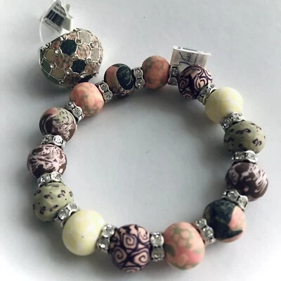 Коренастый серебряный ручной работы мяч эластичной браслет и кольцо комплект новый с Ярлыками - Изображение 1 из 2