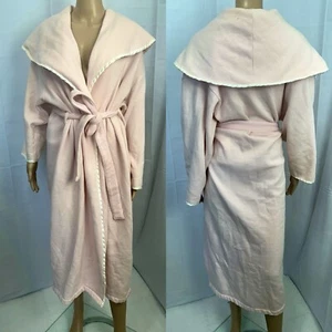 VTG Victoria’s Secret Pink Robe Sz S Shawl Collar Cotton Blend Belted Cozy Rare - Picture 1 of 15