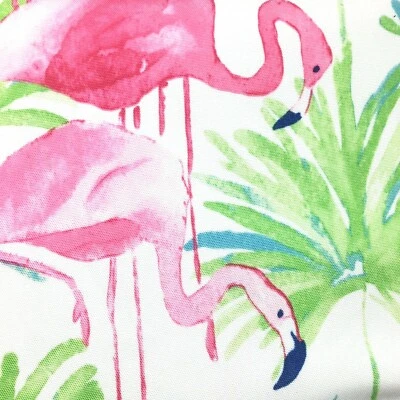 Cynthia Rowley Pink Flamingo Tablecloth Palms Tropical Watercolor Outdoor 60x104 - Image 1 of 4