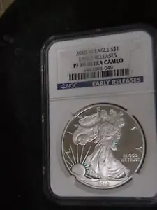 2010-W $1 American Silver Eagle Early Releases - NGC PF 70 ULTRA CAMEO - Picture 1 of 4