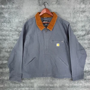 Carhartt Detroit Jacket Lined Relaxed Fit Men’s Size 2XL Blue OJ6234-M - Picture 1 of 8