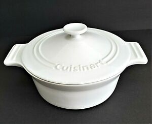 CUISINART~3 QT Round Baker with Lid~White Pot~Retails for $100~Chef's Classic