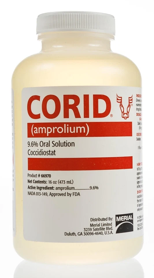 Merial 150197 Corid 9.6 Oral Solution for Calves Yellow 16 Oz