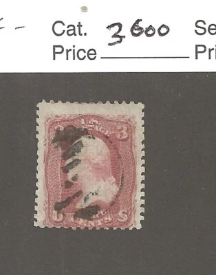 US # 85, 3 cent rose, D grill, 1868, CV $1150 - Image 1 of 2