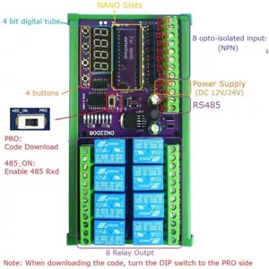 1 PIEZA 8 canales 12V 24V módulo de protección de relé RS485 PLC IO placa de expansión - Imagen 1 de 13
