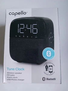 CR60 Tune Clock Radio with Bluetooth Speaker - Black - Capello - Picture 1 of 2