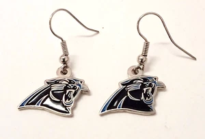 Earrings NFL Football Carolina Panthers Sports Dangle - Picture 1 of 2