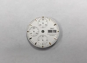 Original IWC Schaffhausen Chronograph Tag Datum Silber Uhr Zifferblatt 29,5mm - Bild 1 von 8