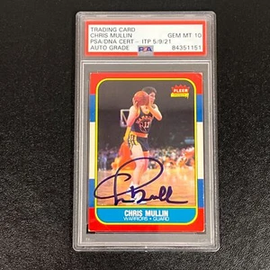 1986 Fleer Premier #77 Chris Mullin signierte RC Rookie Karte AUTO 10 PSA - Bild 1 von 2