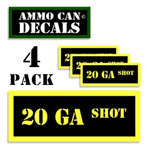 20 GA SHOT Munitionsdose Etikett 4x Munition Etui Aufkleber Aufkleber 4er-Pack YW MINI 1,5 Zoll - Bild 1 von 2