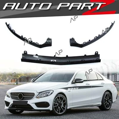 Alerón delantero negro parachoques labio para Mercedes W205 S205 AMG Line C43 15-18