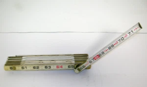 Lufkin Folding Rule Red End Wood Two Way #966 USA Minor Wear 6 foot - Imagen 1 de 4