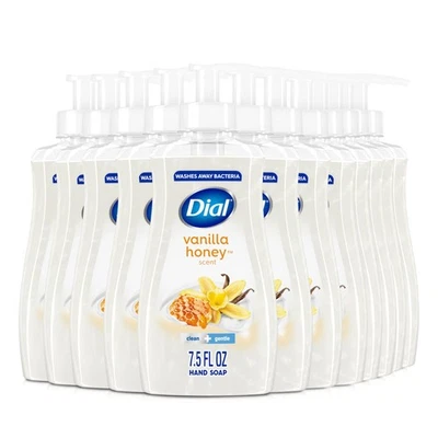 Jabón líquido de manos Dial miel de vainilla 7,5 fl oz paquete de 12 - hidratante Foto 1 de 4