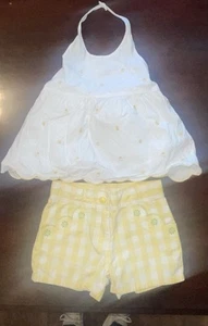 Gymboree Girls 5 DAISY CHAIN Halter Top & Yellow Gingham Shorts - Picture 1 of 6