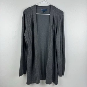 Cárdigan plumero suéter gris con diseño de punto abierto delicado KAREN SCOTT para mujer - PXL - Imagen 1 de 8