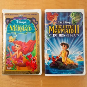 The Little Mermaid 1 & 2 Set - Walt Disney (VHS-1989) Video Tape Return to Sea - Picture 1 of 4