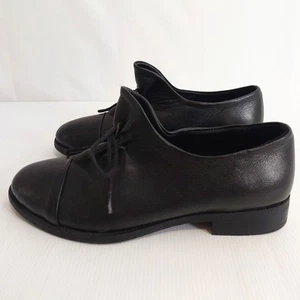 Sala Black Leather Flat Bootie/Sneaker Style Shoes Size 38 - Picture 1 of 13