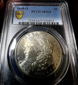 1898 0 MORGAN SILVER DOLLAR PCGS MS64 (PL) NEW SLAB PREMIUM QUALITY - Picture 1 of 6