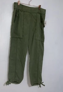 Pantaloni da jogging Anthropologie donna verde oliva lyocell con coulisse alla caviglia harem 6 - Foto 1 di 3