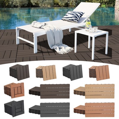 WPC Holzfliesen 30x30 Cm Mit Klicksystem - Terrassenfliesen Für
