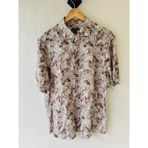 Peter Millar Tan Leaf Linen Shirt - Picture 1 of 6