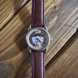 Vintage Japan Unitron Quartz Moon Phase Wrist Watch Running New Battery - Picture 1 of 8