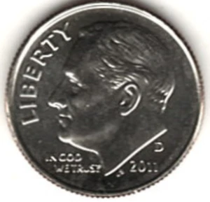 2011 D Clad ROOSEVELT DIME in BRILLIANT UNCIRCULATED CONDITION  stk 11-7 - Picture 1 of 4