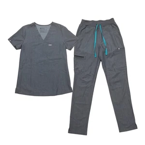 FIGS Technical Collection Scrub Set Heathered Grey Zamora Joggers Womens XS/Tall - Picture 1 of 14