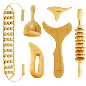 6 in 1 Wood Therapy Massage Tools,Lymphatic Drainage Massager Maderoterapia K... - Picture 1 of 7