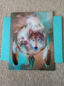 Wolf And Dream Catcher Greetings Card Earth Friendly Cards,Verse Inside... - Picture 1 of 7