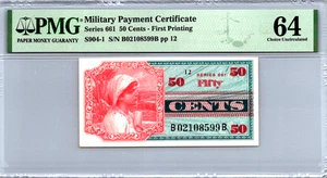 Series 661 50 Cents First Printing MPC PMG 64 Choice UNC S904-1 - Picture 1 of 12