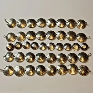 Vintage Münzarmband ausländisch silberfarben Peru konkav verschiedene 5 Stück Stil 8 - Bild 1 von 13