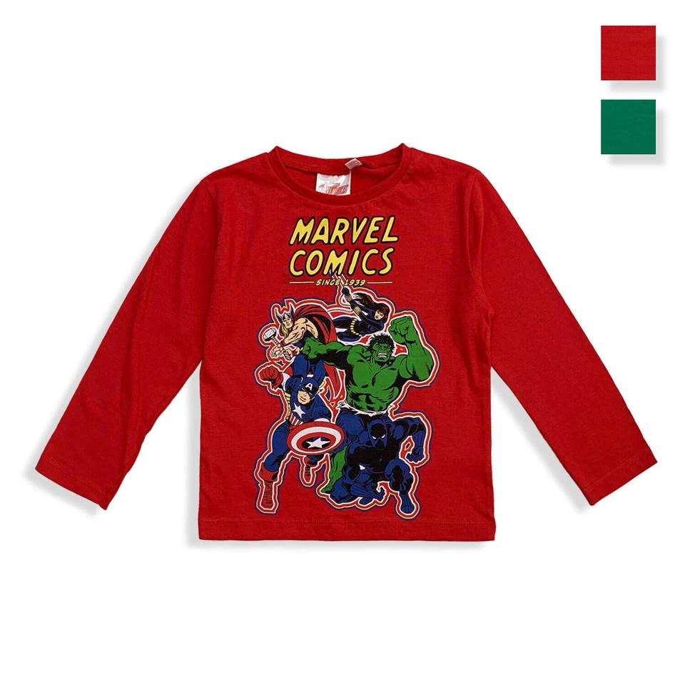 T-Shirt En Coton Officiel Marvel Avengers Enfant Manches Longues 5560 - Photo 1/4