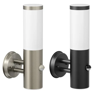 Wandleuchte PORU für außen, IP44, Bewegungsmelder, Edelstahl, Kunststoff, - Bild 1 von 4