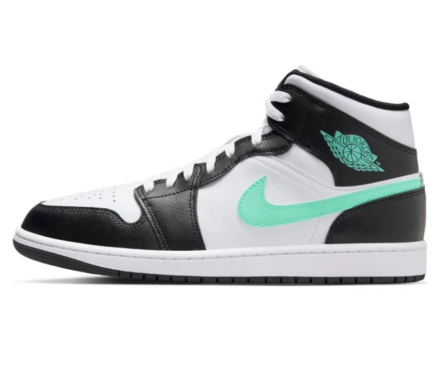 Sz 10 - Nike Air Jordan 1 Mid 'Green Glow' DQ8426 103 - Image 1 of 4